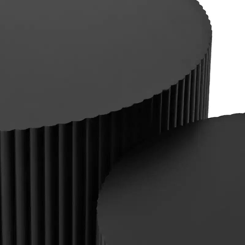 Set di 2, set di tavolini da caffè sovrapponibili a righe ondulate per soggiorno, camera da letto 4M - ModernLuxe