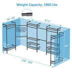 Timate U3 Appendiabiti a U Robusto Stender, Appendiabiti Industriale a Tubo a L Montato a Parete Sistema Armadio Kit Guardaroba