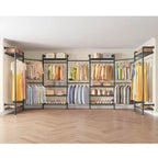 Timate U3 U Shape Garment Rack Heavy Duty Clothes Rack, Industrial Pipe Clothing Rack L Shaped Wall Mounted Closet System Wardrobe Kit