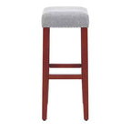 Sgabello da bar WestinTrends 29" con seduta imbottita a sella (Set da 2), ciliegio/grigio
