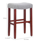 Sgabello da bar WestinTrends 29" con seduta imbottita a sella (Set da 2), ciliegio/grigio
