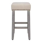 WestinTrends Sgabello da bancone con seduta a sella imbottita 24" (set da 2), grigio antico/beige