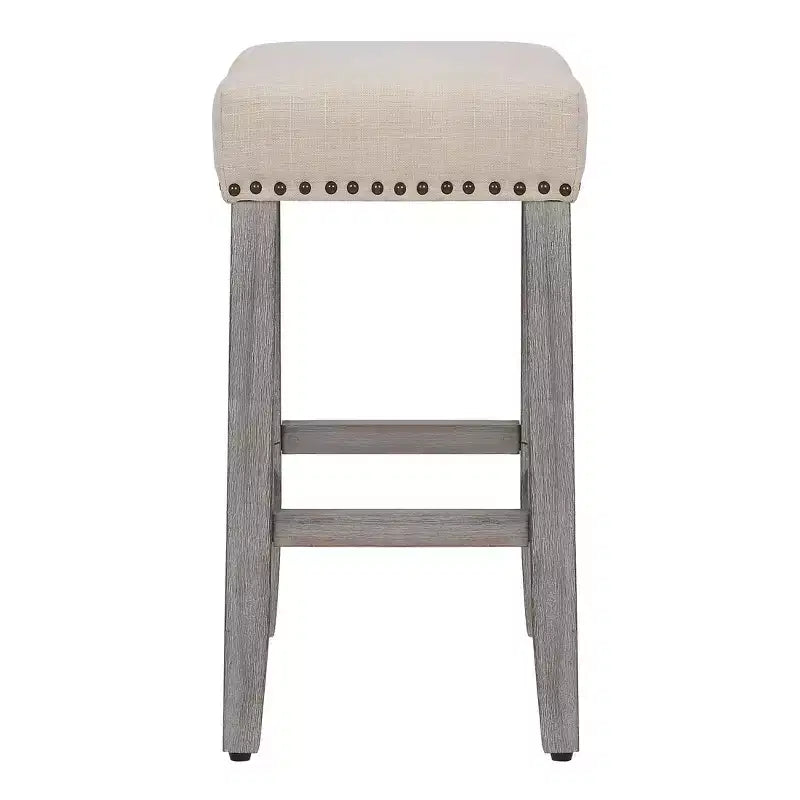 WestinTrends Sgabello da bancone con seduta a sella imbottita 24" (set da 2), grigio antico/beige