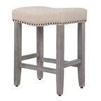WestinTrends Sgabello da bancone con seduta a sella imbottita 24" (set da 2), grigio antico/beige