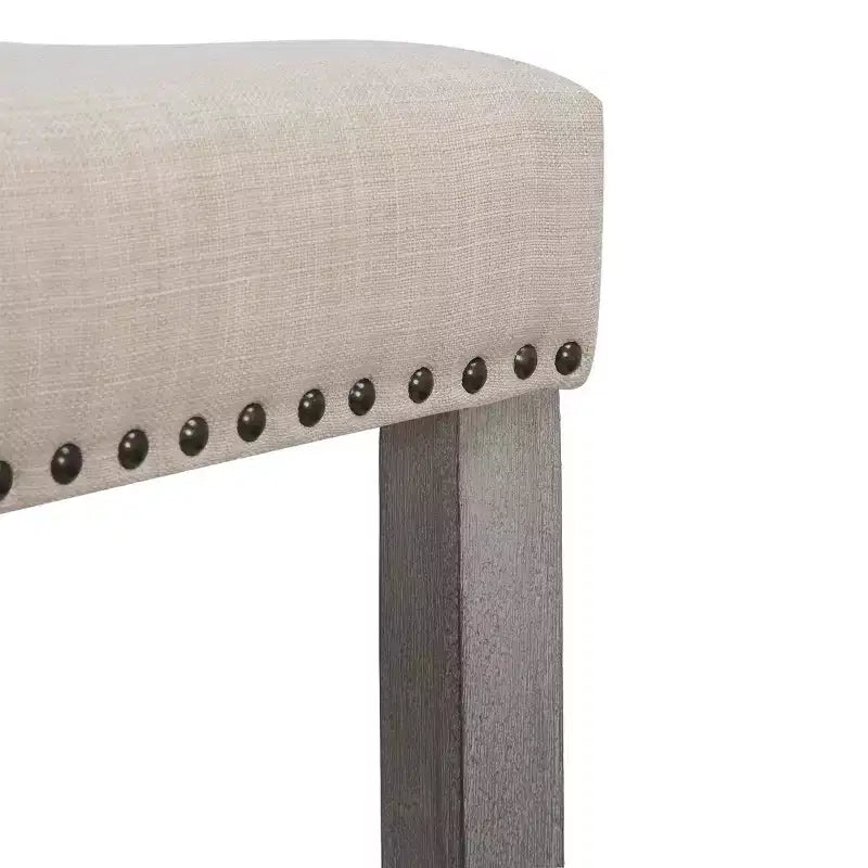 WestinTrends Sgabello da bancone con seduta a sella imbottita 24" (set da 2), grigio antico/beige