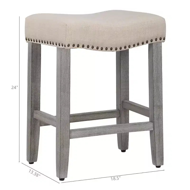 WestinTrends Sgabello da bancone con seduta a sella imbottita 24" (set da 2), grigio antico/beige