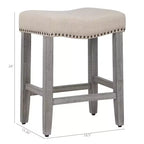 WestinTrends Sgabello da bancone con seduta a sella imbottita 24" (set da 2), grigio antico/beige