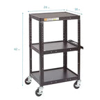 ECR4Kids Carrello Mobile A/V, Carrello per Tecnologia, Nero