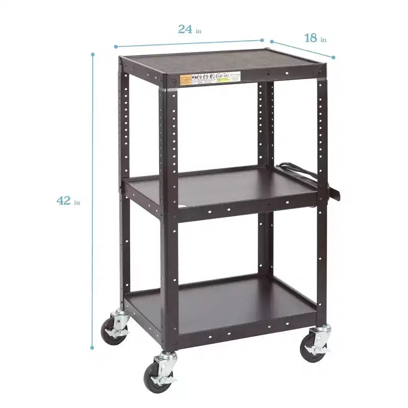 ECR4Kids Carrello Mobile A/V, Carrello per Tecnologia, Nero