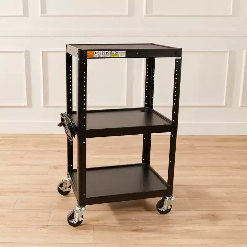 ECR4Kids Carrello Mobile A/V, Carrello per Tecnologia, Nero