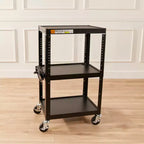 ECR4Kids Carrello Mobile A/V, Carrello per Tecnologia, Nero