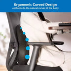 Mount-It! Cuscino di Supporto Lombare, Supporto per la Schiena Ergo Collection, Sedia da Gaming, Memory Foam, Allevia il Mal di Schiena Migliora la Postura, Rivestimento in Rete Lavabile