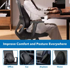 Mount-It! Cuscino di Supporto Lombare, Supporto per la Schiena Ergo Collection, Sedia da Gaming, Memory Foam, Allevia il Mal di Schiena Migliora la Postura, Rivestimento in Rete Lavabile