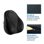 Mount-It! Cuscino di Supporto Lombare, Supporto per la Schiena Ergo Collection, Sedia da Gaming, Memory Foam, Allevia il Mal di Schiena Migliora la Postura, Rivestimento in Rete Lavabile