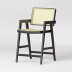 Wood Framed Woven Panel Counter Height Barstool - Threshold