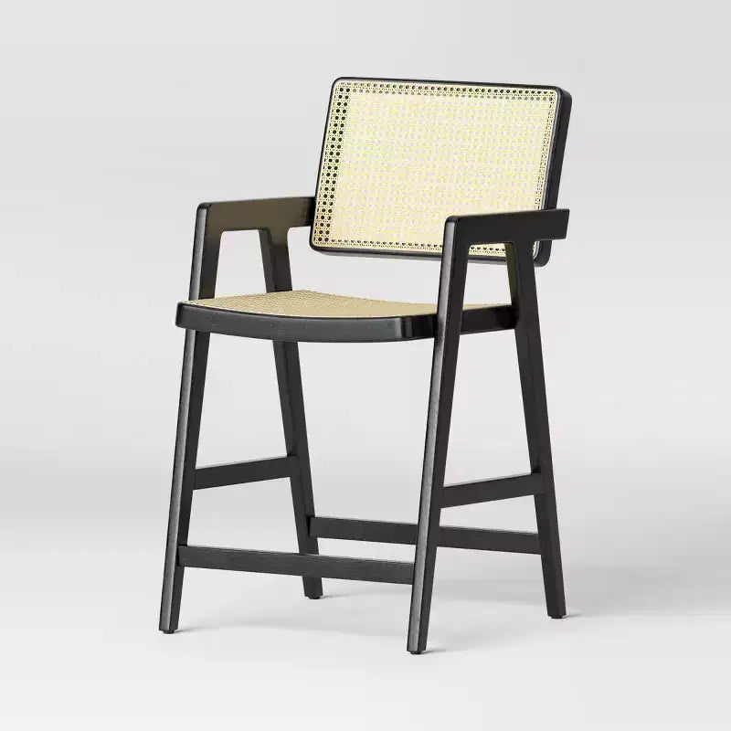 Wood Framed Woven Panel Counter Height Barstool - Threshold