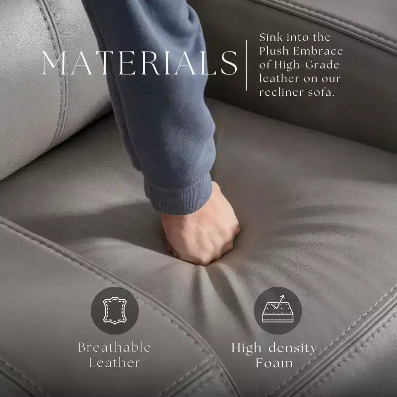HOMES: Divano reclinabile elettrico transizionale in similpelle Songpeace con poggiapiedi e poggiatesta regolabili - Inside + Out