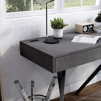 HOMES: Inside + Out Scrivania Thunderseek Mid Century 2 cassetti da 47" con USB e prese di corrente