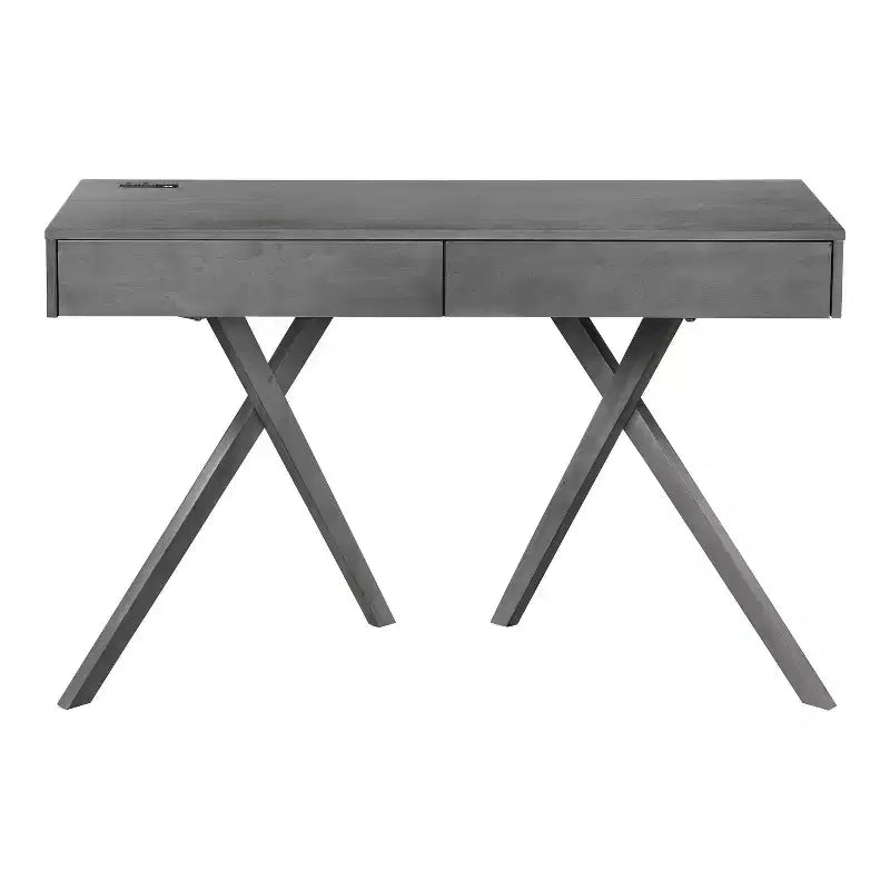 HOMES: Inside + Out Scrivania Thunderseek Mid Century 2 cassetti da 47" con USB e prese di corrente