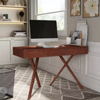 HOMES: Inside + Out Scrivania Thunderseek Mid Century 2 cassetti da 47" con USB e prese di corrente