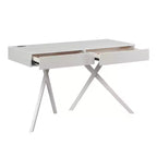 HOMES: Inside + Out Scrivania Thunderseek Mid Century 2 cassetti da 47" con USB e prese di corrente