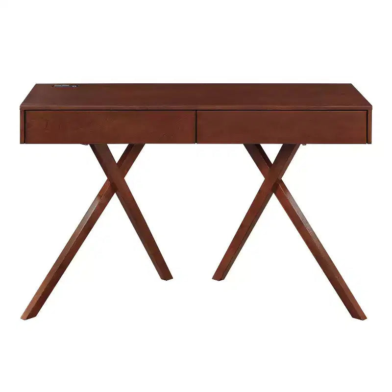 HOMES: Inside + Out Scrivania Thunderseek Mid Century 2 cassetti da 47" con USB e prese di corrente