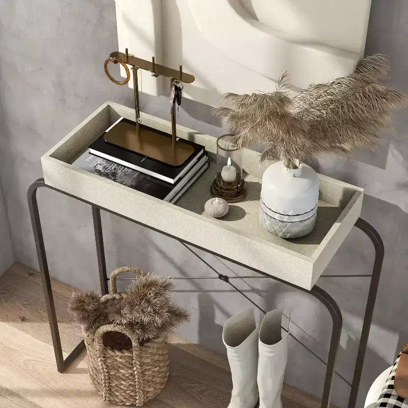 24/7 Shop At Home 33 Songearth Tavolo Consolle Moderno con Vassoio Superiore