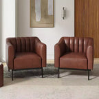 Sedia in similpelle Carsten Industry da 30 pollici con gambe in metallo, set di 2 | HULALA HOME