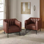 Sedia in similpelle Carsten Industry da 30 pollici con gambe in metallo, set di 2 | HULALA HOME