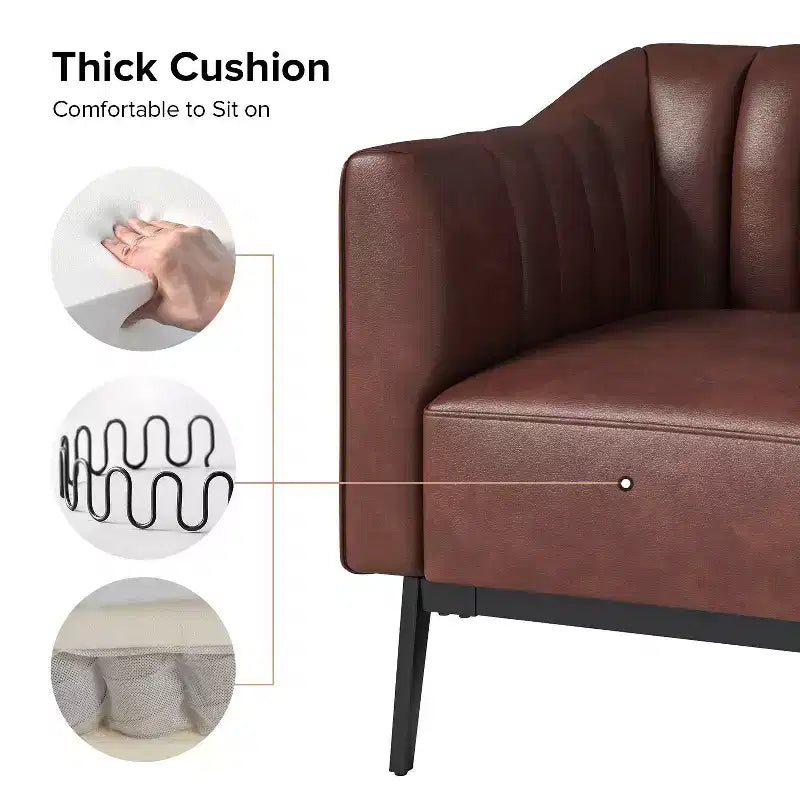 Sedia in similpelle Carsten Industry da 30 pollici con gambe in metallo, set di 2 | HULALA HOME