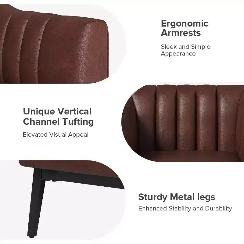 Sedia in similpelle Carsten Industry da 30 pollici con gambe in metallo, set di 2 | HULALA HOME
