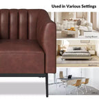 Sedia in similpelle Carsten Industry da 30 pollici con gambe in metallo, set di 2 | HULALA HOME