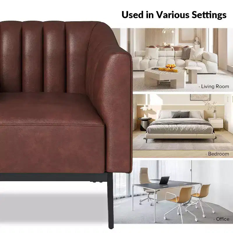 Sedia in similpelle Carsten Industry da 30 pollici con gambe in metallo, set di 2 | HULALA HOME