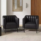 Sedia in similpelle Carsten Industry da 30 pollici con gambe in metallo, set di 2 | HULALA HOME