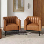 Sedia in similpelle Carsten Industry da 30 pollici con gambe in metallo, set di 2 | HULALA HOME