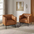 Sedia in similpelle Carsten Industry da 30 pollici con gambe in metallo, set di 2 | HULALA HOME