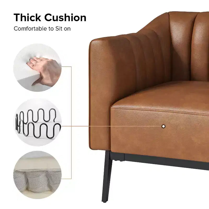 Sedia in similpelle Carsten Industry da 30 pollici con gambe in metallo, set di 2 | HULALA HOME