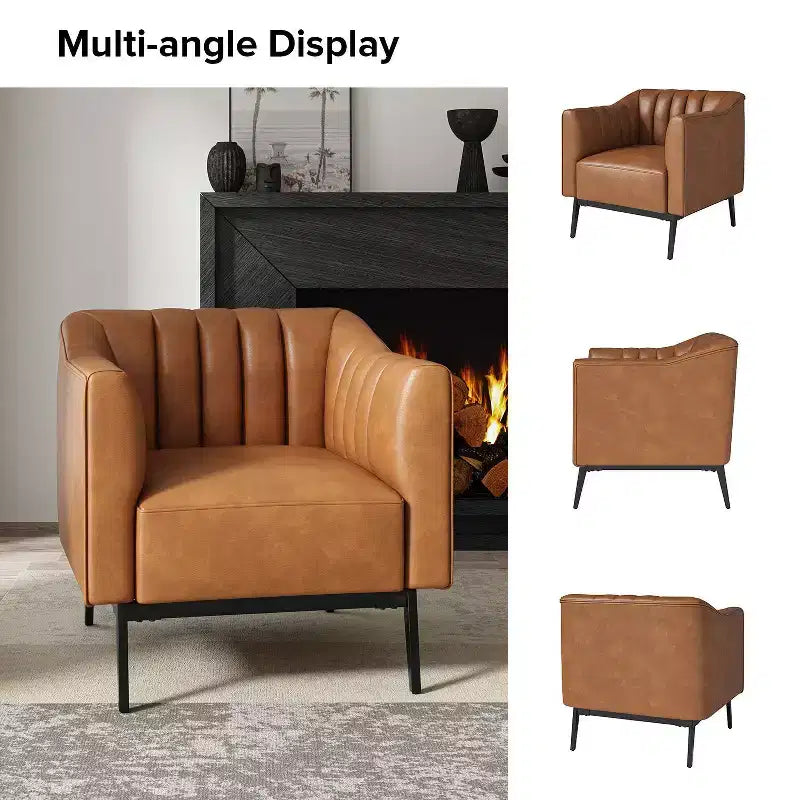 Sedia in similpelle Carsten Industry da 30 pollici con gambe in metallo, set di 2 | HULALA HOME