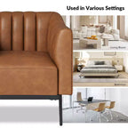 Sedia in similpelle Carsten Industry da 30 pollici con gambe in metallo, set di 2 | HULALA HOME