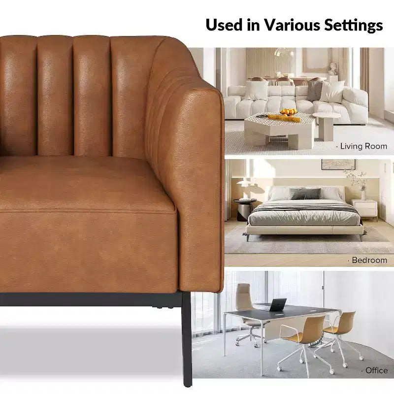Sedia in similpelle Carsten Industry da 30 pollici con gambe in metallo, set di 2 | HULALA HOME