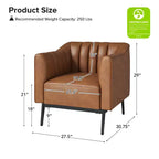 Sedia in similpelle Carsten Industry da 30 pollici con gambe in metallo, set di 2 | HULALA HOME