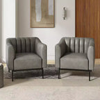 Sedia in similpelle Carsten Industry da 30 pollici con gambe in metallo, set di 2 | HULALA HOME