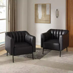 Sedia in similpelle Carsten Industry da 30 pollici con gambe in metallo, set di 2 | HULALA HOME