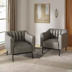 Sedia in similpelle Carsten Industry da 30 pollici con gambe in metallo, set di 2 | HULALA HOME