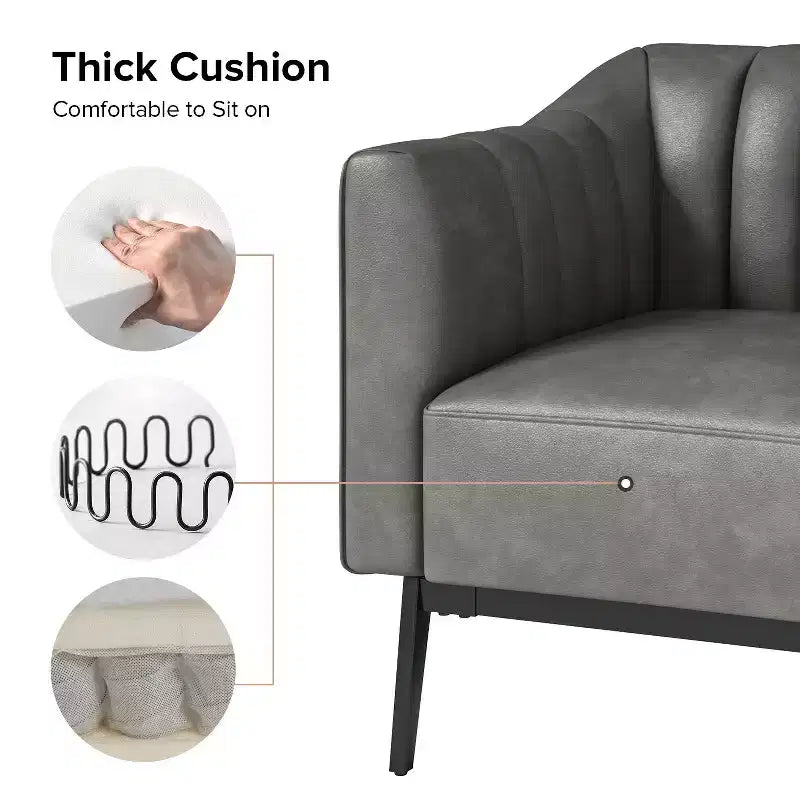 Sedia in similpelle Carsten Industry da 30 pollici con gambe in metallo, set di 2 | HULALA HOME