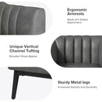 Sedia in similpelle Carsten Industry da 30 pollici con gambe in metallo, set di 2 | HULALA HOME