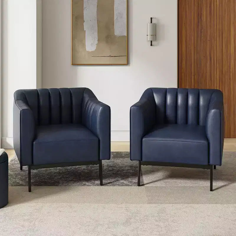 Sedia in similpelle Carsten Industry da 30 pollici con gambe in metallo, set di 2 | HULALA HOME