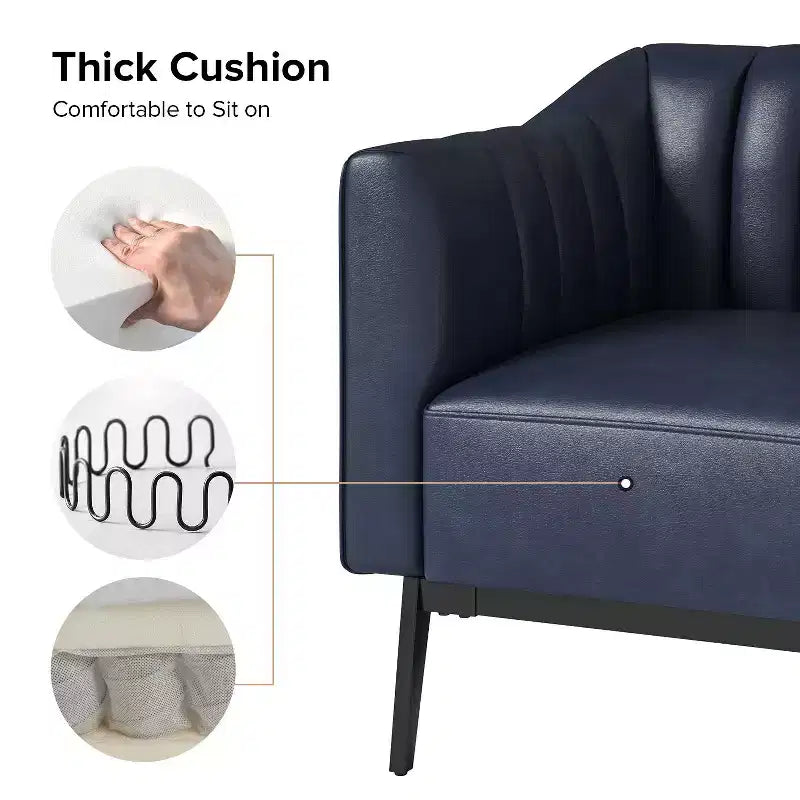 Sedia in similpelle Carsten Industry da 30 pollici con gambe in metallo, set di 2 | HULALA HOME