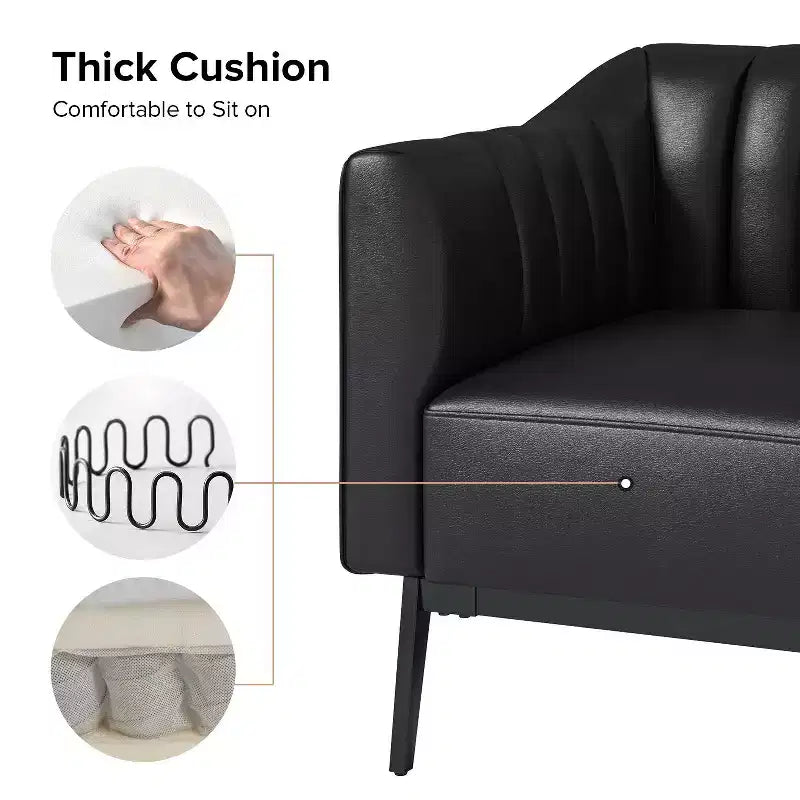 Sedia in similpelle Carsten Industry da 30 pollici con gambe in metallo, set di 2 | HULALA HOME