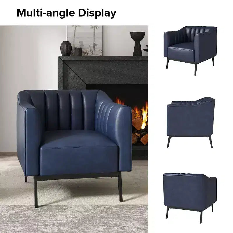 Sedia in similpelle Carsten Industry da 30 pollici con gambe in metallo, set di 2 | HULALA HOME